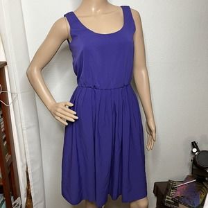 Calvin Klein Womens Size 2 Dress Sleeveless Purple Pleated Zipper Knee Length